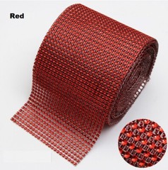Diamond Rhinestone Ribbon Mesh Wrap Sheet Wedding Party Floral Decorations