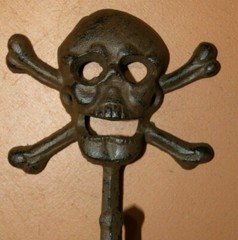 Tropical Island Tiki Bar Wedding Decor Jolly Roger Theme, Hand-Painted Wood