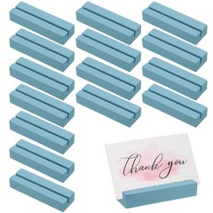 16 Pcs Wood Place Card Holders for Food Signs, Blue-Grey