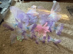12 Decorative Butterfly Wall Decor Purple Pink Iridescent Nursery Party Wedding