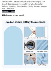 Wedding Arch Stand Covers, Set of 2 White And Baby Blue