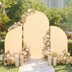 Set of 3 Wedding Arch Cover 2-Sided U-Shaped Spandex Arch Backdrop Cover Decor