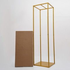 Wedding Square Flowers Stand Stage Gold Decor Backdrop Props Bracket Metal Stand