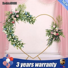 Large Heart Archway Wedding Backdrop Stand Gold Arch Frame Flower Balloon Decor