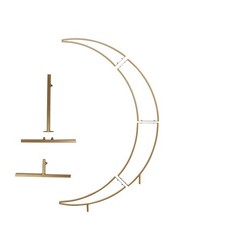 4 ft Gold Metal Half Crescent Moon Wedding Arch Flower Stand Centerpieces