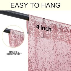 2×8FT-2PCS Sequin Backdrop Curtains Panels, Photography 2X8FT-2PCS Light Pink