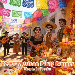 4 Pack Mexican Party Banner, 72 FT Long Plastic Papel Picado Decorations, Bal…