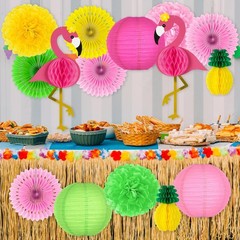 Heartome 13PCS Hawaiian Party Decorations, Luau Party Decorations, Flamingo and