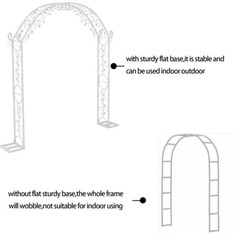 Weatherproof White Wedding Archway Backdrop Stand Garden Arch Trellis Arbor 2.4M
