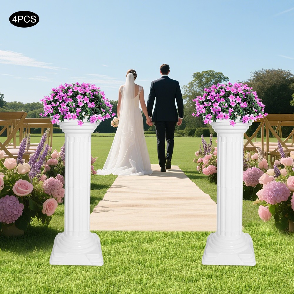 4pcs Roman Column For Wedding Landscaping Pillar Event Decorative Columnar White