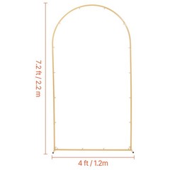 Uimoso Wedding Arch Backdrop Stand Metal 7.2ft Gold Arch Party Event Decor Stand