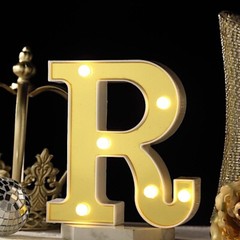 6″ tall GOLD R LED Lighted Marquee Letters Sign Party Wedding Events Decorations