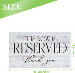 3 PCS Reserved Row Signs, Hanging Wooden Wedding Reserved Signs for Weddings, Sp