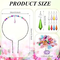 218PCS Beaded Garden Stakes Kit Fairy Garden Stakes DIY Fairy 8 Set – 218Pcs
