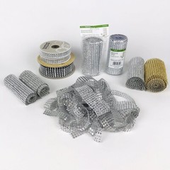 Crystal Diamond Ribbon Wrap Wedding Home Cake Crafts Decor Silver Gold BIG LOT