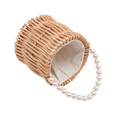 8Pcs Handmade Wicker Flower Baskets Natural Wood Color For Wedding Party Decor