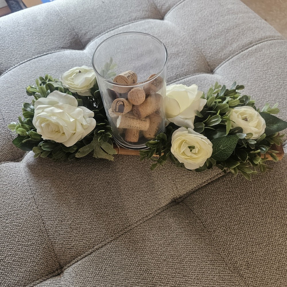 DIY Wedding Centerpieces White Floral Wine Barrel Used Once
