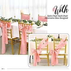 100 Pcs Satin Chair Sashes Ties, 7×108inch | Satin Chair Sashes Bows Rose Gold