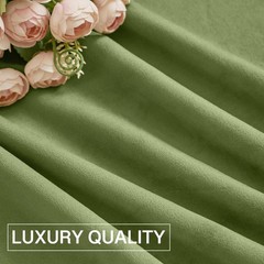 StangH Velvet Drapes Grass Green – Heavy Velvet Blackout Curtain Panels Rod P…