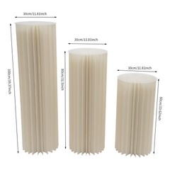 3xWhite Cardboard Flower Stands Wedding Decor Display Flower Stand & PVC Plates