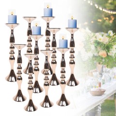 10pcs Gold Centerpieces For Wedding Candle Holder Flower Stand Vase Rack Decor