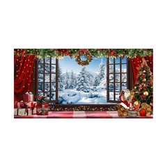20x10ft Christmas Window Backdrop for Photography Winter Wonderland Snow Moun…