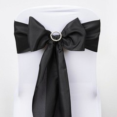 10 Black Polyester CHAIR SASHES Ties Bows Wedding Party Ceremony Decorations