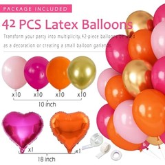 Hot-Pink Orange Birthday Decoration for Women Girl, Fall Peach Hot-pink Orange
