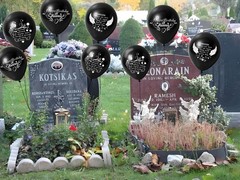Happy Birthday in Heaven Balloons 30 Pieces 12″ White Funeral Memorial Decora…