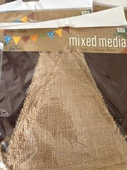 7 Ready to Decorate Burlap Banners 12 Pennants on Each Banner Parties Weddings