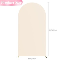 Versatile 6.6FT Spandex Wedding Arch Cover for Parties and Ceremonies in Beige