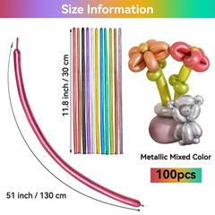 Metallic Multi Long Balloons Premium 260 Twisting Animals Magic Balloons for …