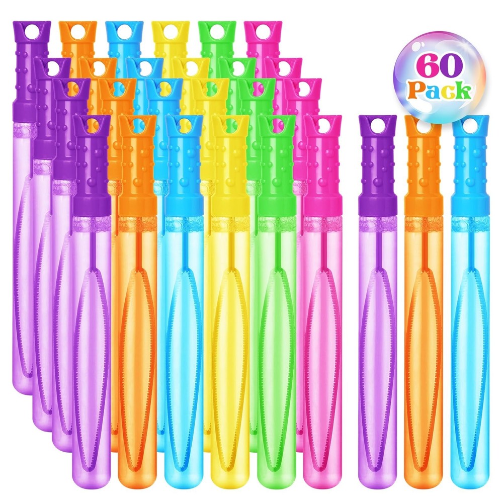 60PCS Bubble Wands for Kids,Bulk Bubble Wand for Kids Party Favor, Bubble Mak…