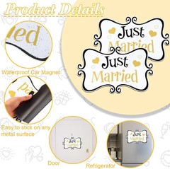 2 Pcs Large Just Married Car Decorations Just Married Car Magnets Sign Decoratio