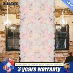 6Pcs Flower Wall Panel Floral Backdrop Decoration Silk Rose Wall for Wedding
