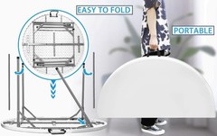 4FT Round Table, Round Folding Table 48 inch, Bifold Round Table, Plastic Din…