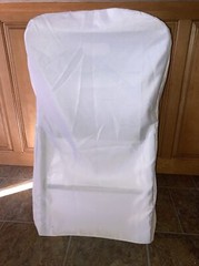 White Linen Polyester FOLDING CHAIR COVERS Reusable – Wedding Event Party