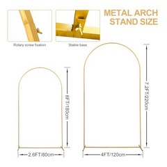 Metal Arch Backdrop Stand Set of 2 With Cover, 7.2Ft+6ft（White Cover） 7.2Ft+6ft
