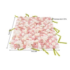 Artificial Silk Fabric Flower Wall Panel Square Backdrop For Wedding Party Decor
