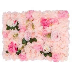 6PCS Pink Artificial Flower Panel Wedding Party Background Floral Decor Wall