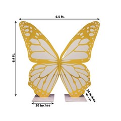 7 ft White Gold Butterfly Foamboard Stand Party Events