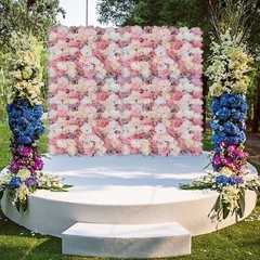 12PCS Artificial Flower Wall Panel Wedding Valentine’s Rose Decorations 40*60CM