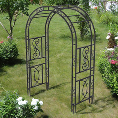 Metal Garden Arch w/ Ground Spikes Climbing Plant Support Trellis Wedding Decor