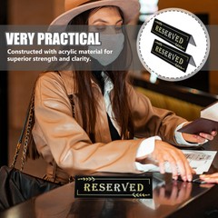 2 Pcs Reserved Signs for Tables Inverted Triangle Card Set up Hotel Dining Room