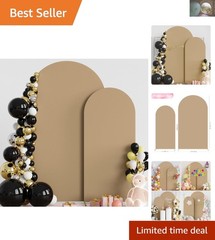 Versatile Chic Wedding Arch Stand in Khaki – Ideal for All Special Occasions
