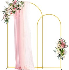 Durable Gold Wedding Arch Backdrop Set – 7.2FT & 6FT for Memorable Events