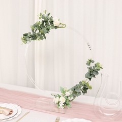 26 in Clear Round Acrylic FLORAL HOOP Standing Wreath Ring Centerpiece Party