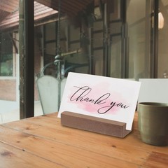 16 Pcs Wood Place Card Holders for Food Signs, White/Wood Color