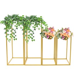 Gold Metal Column Flower Stand Wedding Party Backdrop Centerpiece Rack 4Pcs US