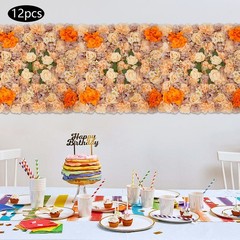Wall-Mounted 12 Pieces Artificial Flower Wall Panels for Wedding Party Backdrops